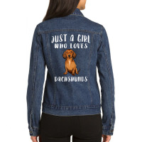 Im Just A Girl Who Loves Dachshunds Dog Lover Gift Ladies Denim Jacket | Artistshot