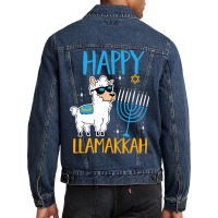 Happy Hanukkah Jewish Christmas Jewish Hanukkah Llamakkah Men Denim Jacket | Artistshot