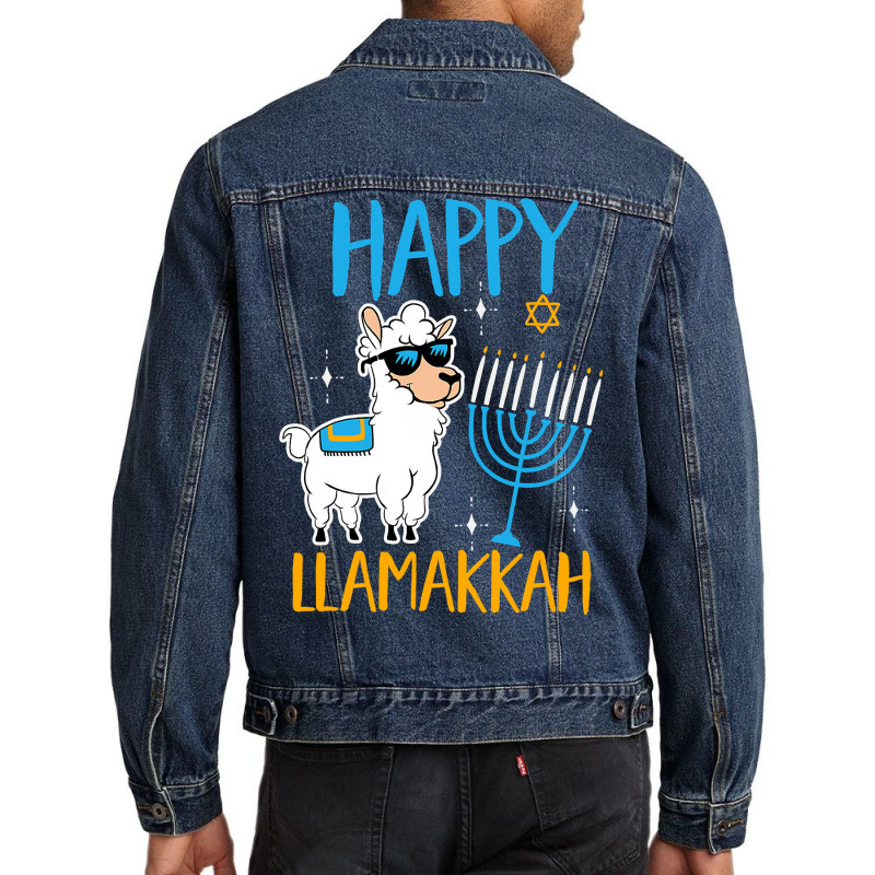 Happy Hanukkah Jewish Christmas Jewish Hanukkah Llamakkah Men Denim Jacket | Artistshot