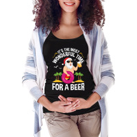 Tropical Christmas It's The Most Wonderful Time For A Beer Maternity Scoop Neck T-shirt | Artistshot