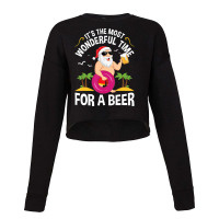 Tropical Christmas It's The Most Wonderful Time For A Beer Cropped Sweater | Artistshot