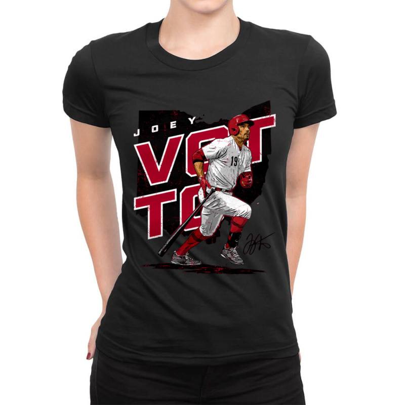 Joey Votto Player Map Ladies Fitted T-Shirt by Kanjolen689 | Artistshot