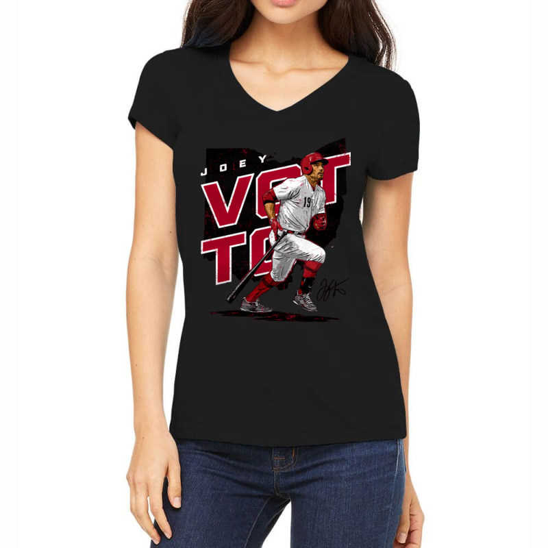 Joey Votto Player Map Women's V-Neck T-Shirt by Kanjolen689 | Artistshot