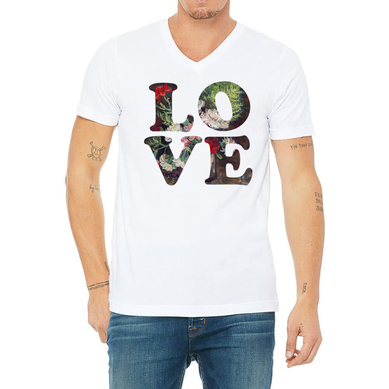 Love & Vase Of Carnations T Shirt V-Neck Tee by cm-arts | Artistshot