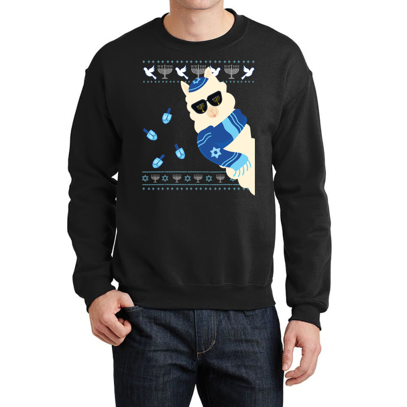 Happy Hanukkah Jewish Llamakkah Christmas Pajama Jewish Gift Crewneck Sweatshirt | Artistshot