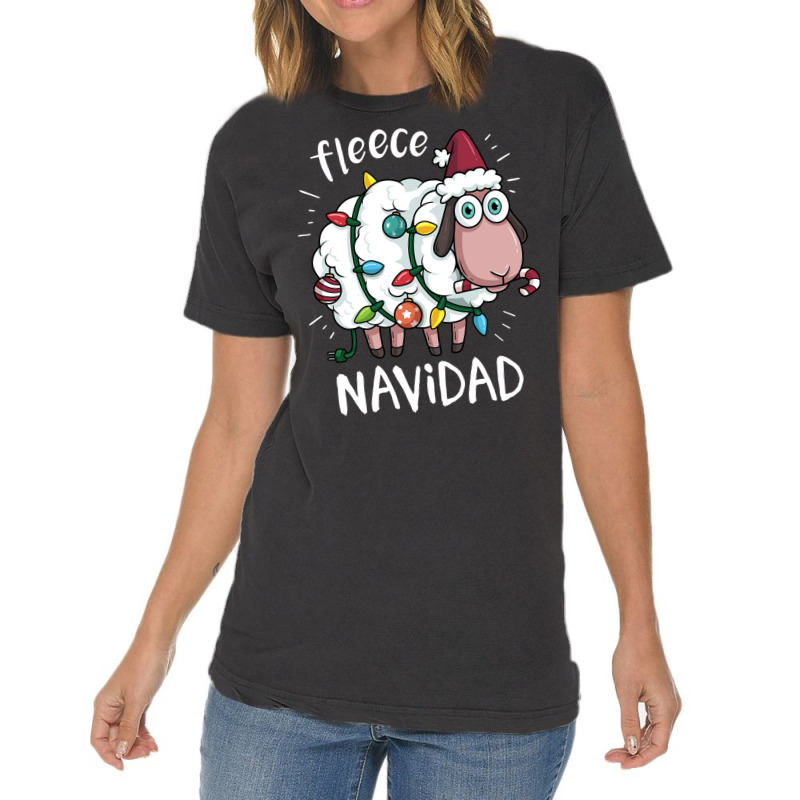 Fleece Feliz Navidad Funny Cute Sheep Christmas Vintage T-shirt | Artistshot