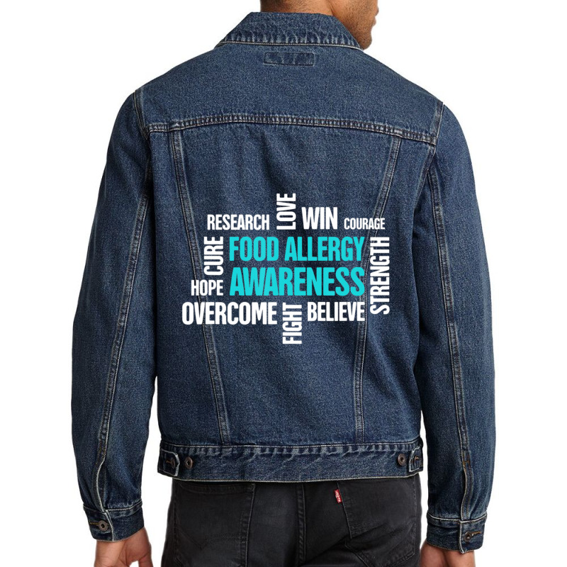 Awareness Allergic Reaction Food Allergy Men Denim Jacket by cm-arts | Artistshot