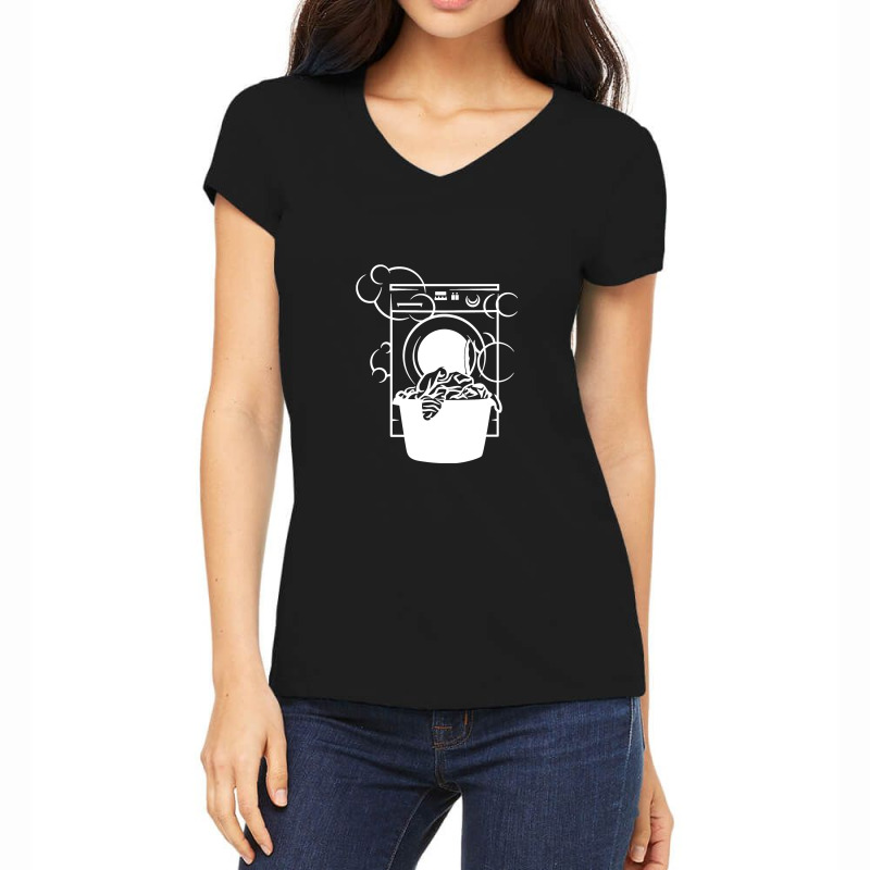 Washing Machine Women's V-Neck T-Shirt by cosmicskulles | Artistshot