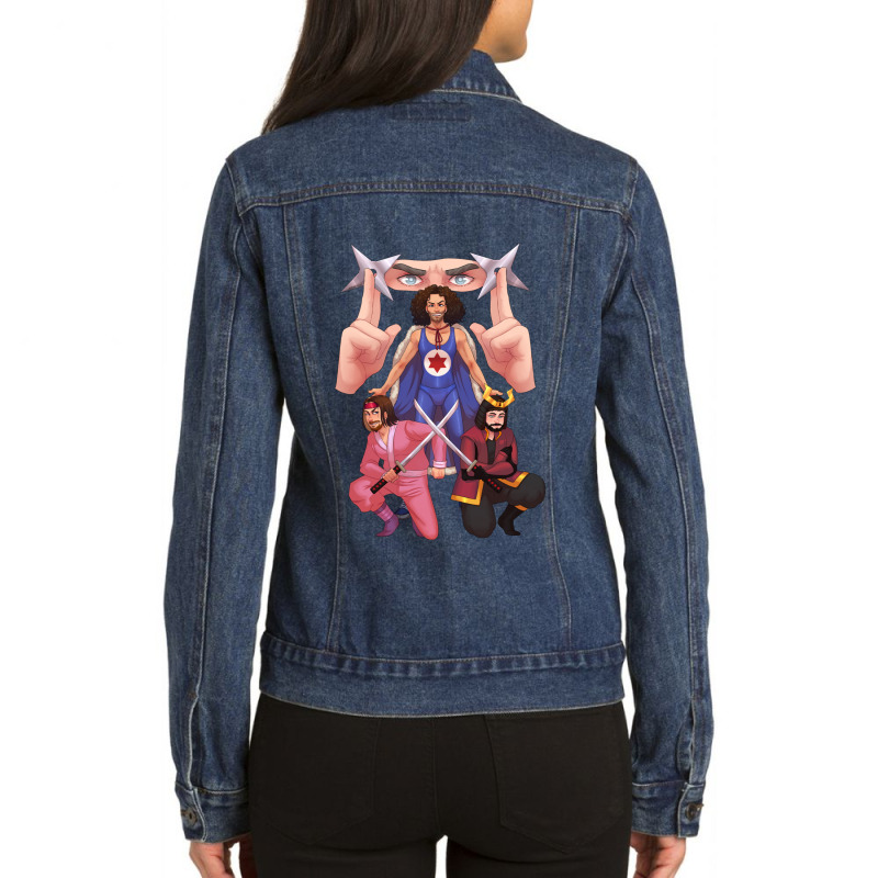 Samurai Abstinence Patrol Ladies Denim Jacket by cm-arts | Artistshot