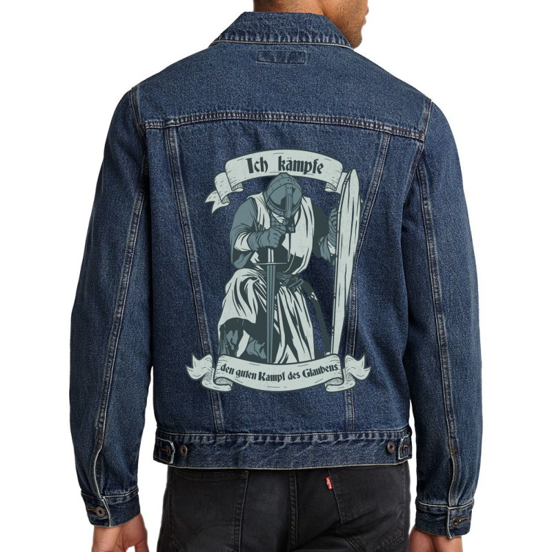 Christian Templar Knight Gift, Brave Rosary Crusader Warrior Men Denim Jacket | Artistshot