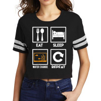 Eat Sleep Water Change Repeat Aquarist Saltwater Aquarium T Scorecard Crop Tee | Artistshot