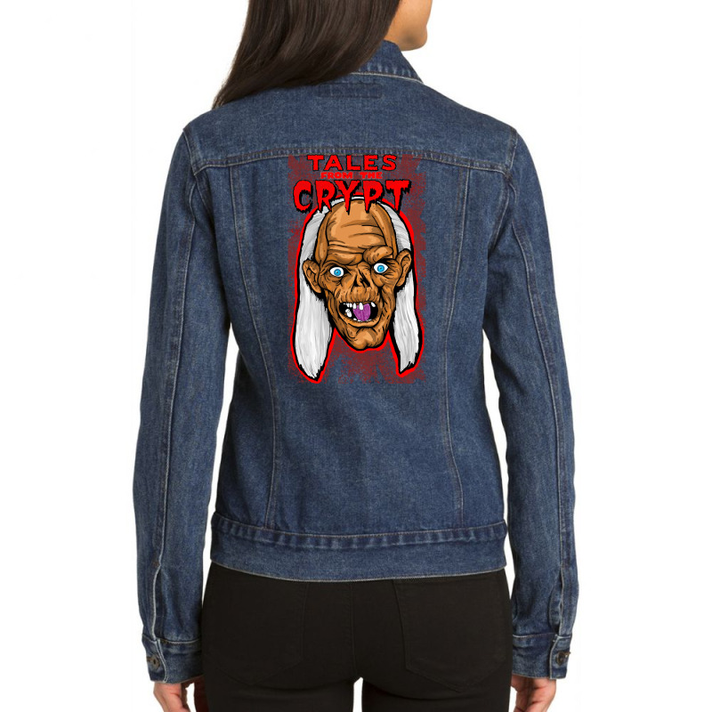 Tales Crypt, The Tales Crypt, Crypt Keeper, Headshot, Tales Crypt Art, Ladies Denim Jacket by SHUOPPIR333 | Artistshot