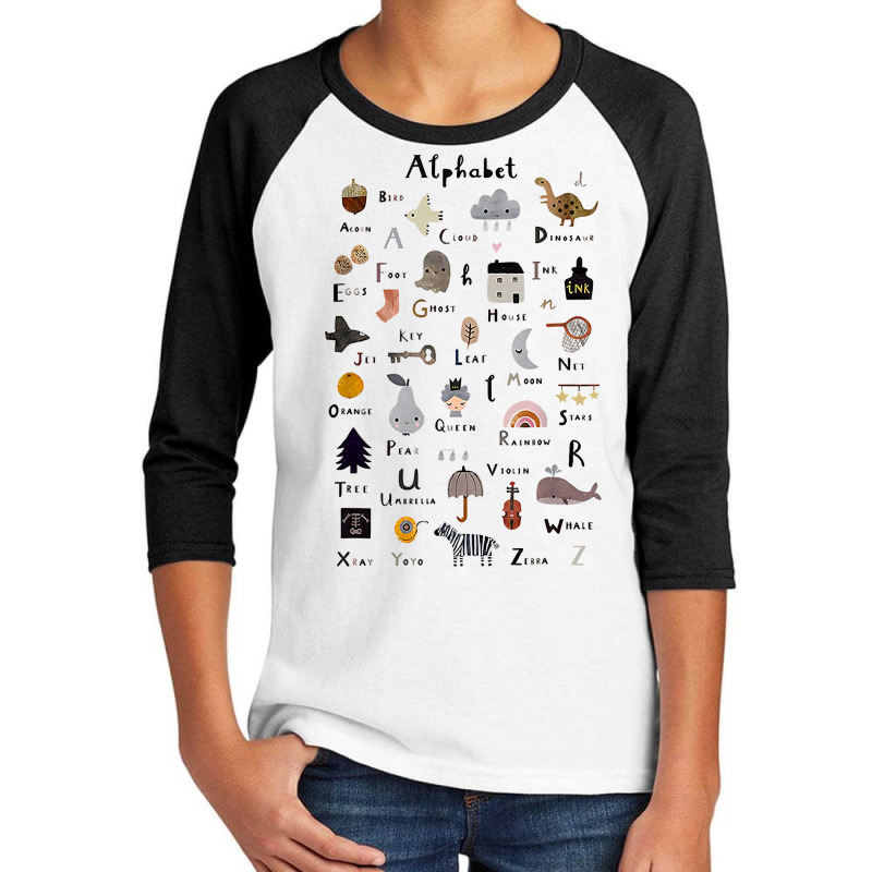 Funny Objects Alphabet Abcs Learning Kindergarten Adult Kids T Shirt Youth 3/4 Sleeve | Artistshot