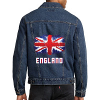 I Love England British English Union Jack Flag   Britain Men Denim Jacket | Artistshot