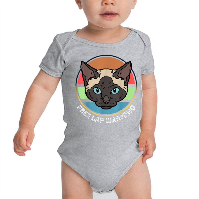 Funny Siamese Quote, Siamese Free Lap Warming Vintage, Cool T Shirt Baby Bodysuit | Artistshot