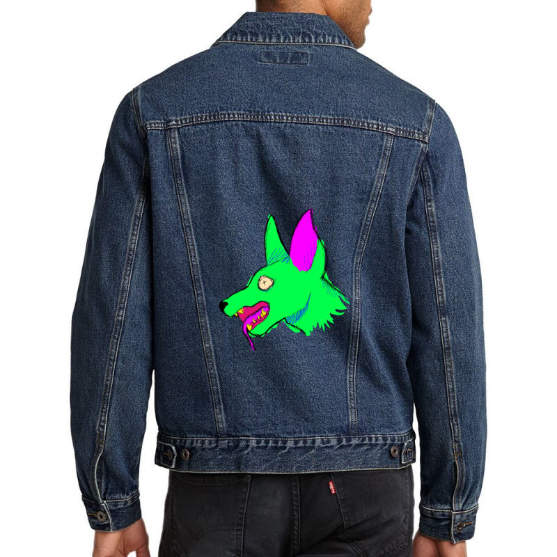 Neon Rabid Zombie Dog 1 Men Denim Jacket by KelcieWhite | Artistshot