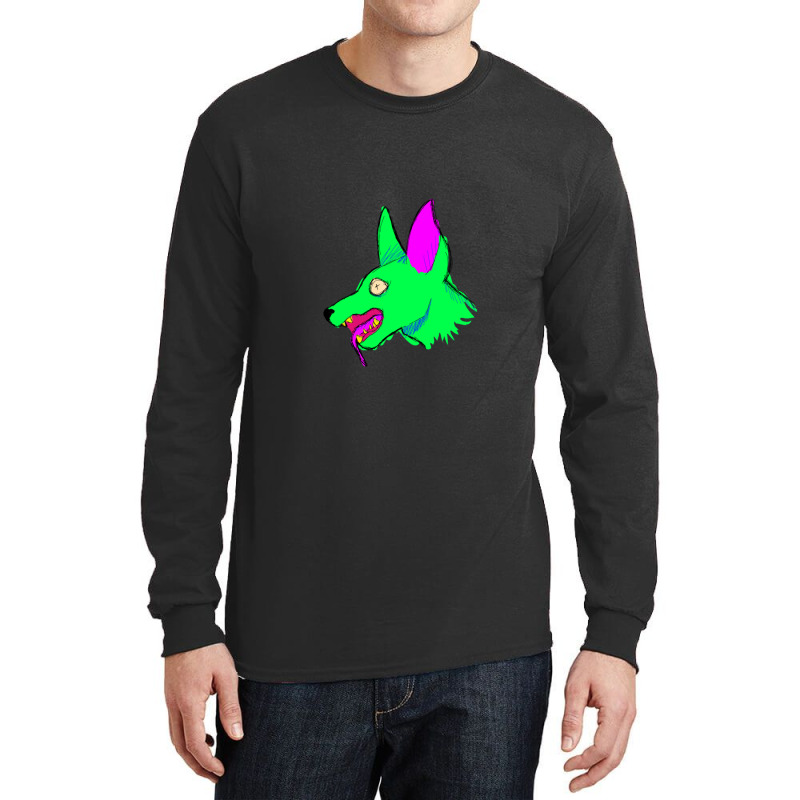 Neon Rabid Zombie Dog 1 Long Sleeve Shirts by KelcieWhite | Artistshot