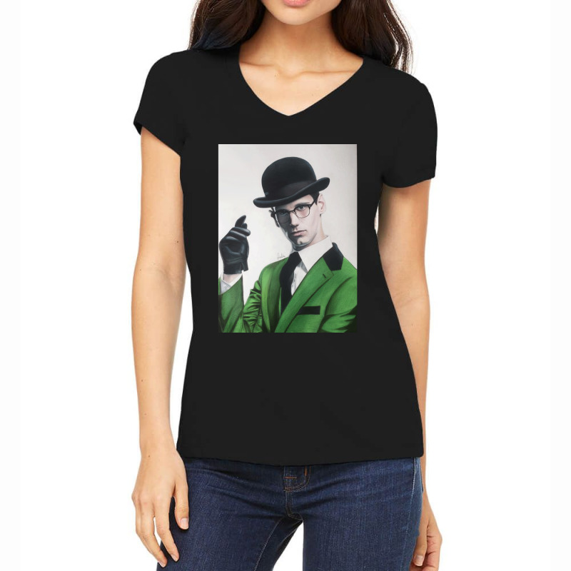 Edward Nygma - Cory Michael Smith Women's V-Neck T-Shirt by cm-arts | Artistshot