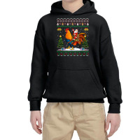 Rooster Ugly Xmas Gift Santa Riding Rooster Christmas Sweatshirt Youth Hoodie | Artistshot