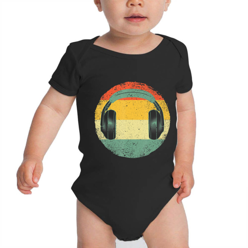 Vintage Headphone Art Men Women Boy Girl Dj Music Producers Baby Bodysuit | Artistshot