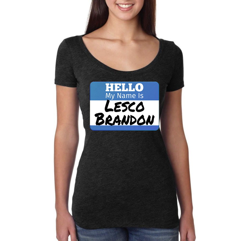 Hello My Name Is Lesco Brandon Funny Let S Go Brandon T Shirt Women's Triblend Scoop T-shirt | Artistshot