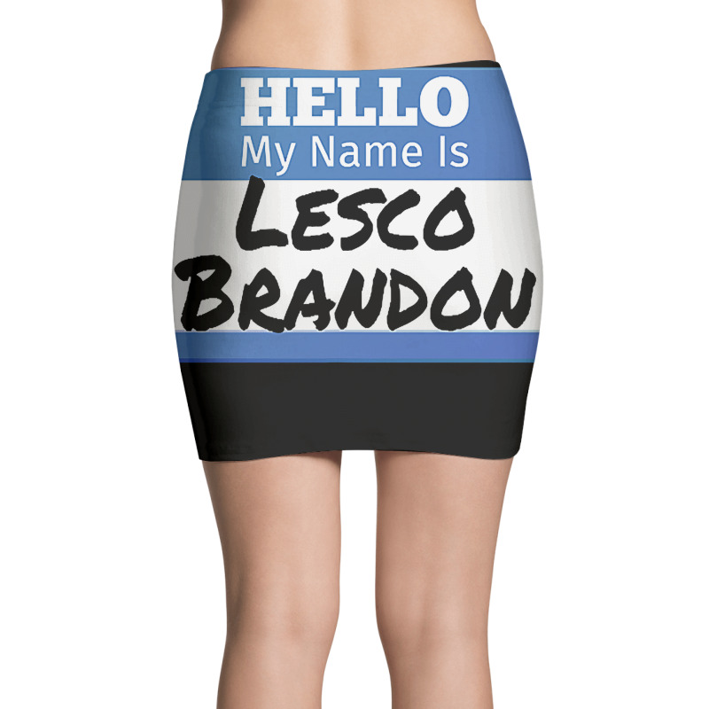 Hello My Name Is Lesco Brandon Funny Let S Go Brandon T Shirt Mini Skirts | Artistshot