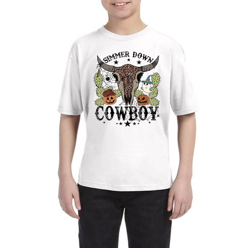 Halloween Howdy Rodeo Simmer Down Cowboy Western Vintage Retro Youth Tee | Artistshot