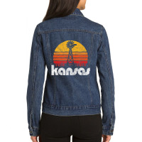 Vintage Kansas Distressed 80's Sun & Windmill Ladies Denim Jacket | Artistshot