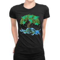 Womens Earth Day 2021 Ecology Tree Environmental Awareness V Neck T Sh Ladies Fitted T-shirt | Artistshot