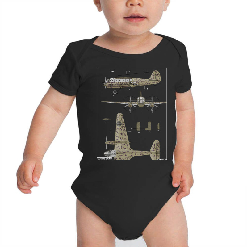 Caproni Ca.313 Italian Ww2 Recon Bomber Plane Diagram Gift Baby Bodysuit by Kanmosrin52 | Artistshot