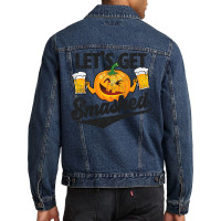 Lets Get Smashed Funny Pumpkin Beer Halloween Men Denim Jacket | Artistshot