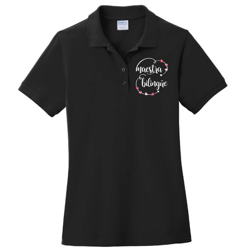 Womens Cute Maestra Bilingue Bilingual Spanish Teacher T Shirt Ladies Polo Shirt by cm-arts | Artistshot