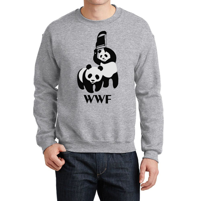 Funny Twin Pandas Fight Crewneck Sweatshirt | Artistshot