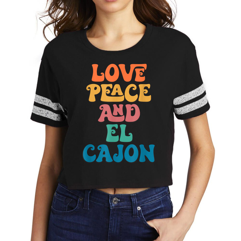 Love Peace And El Cajon California, Groovy El Cajon City T Shirt Scorecard Crop Tee by leiseyxlmorit | Artistshot