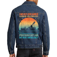 Boat Stuff Captain Funny Pontoon Boating Lake Ship T Shirt Men Denim Jacket | Artistshot