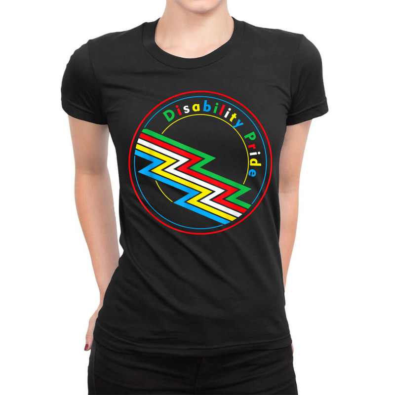 Disability Pride Flag Disabled Month Disability Awareness T Shirt Ladies Fitted T-Shirt by cm-arts | Artistshot