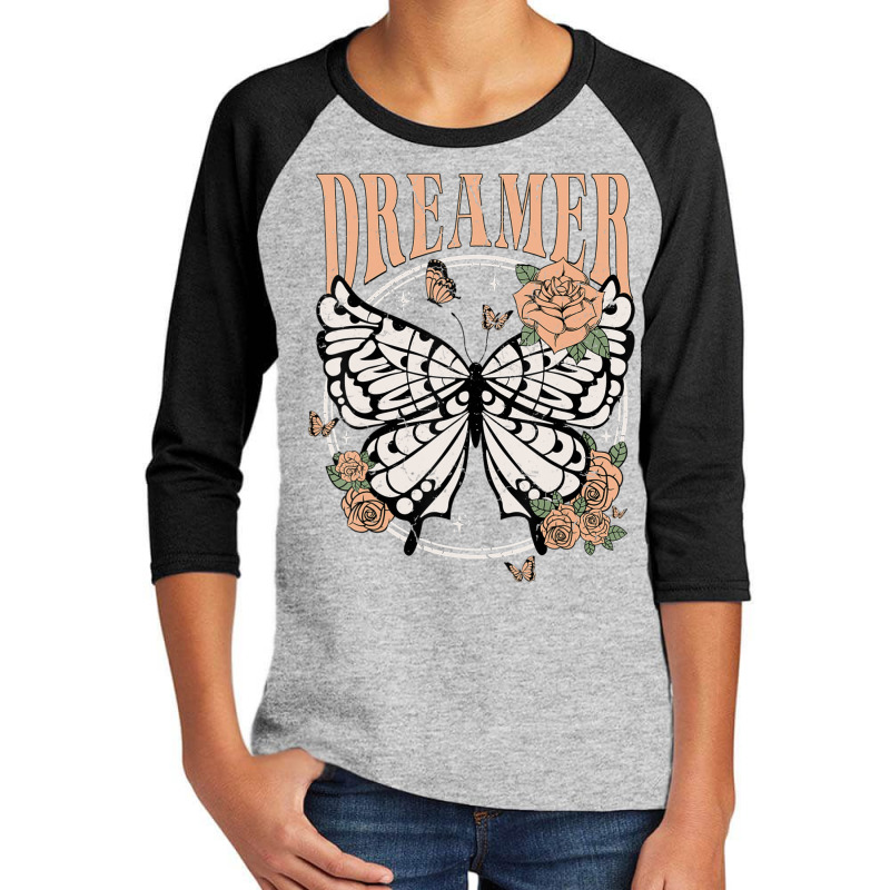 Vintage Retro Dreamer Butterfly 80's 90's Style Lover Youth 3/4 Sleeve by Kosdapen517 | Artistshot