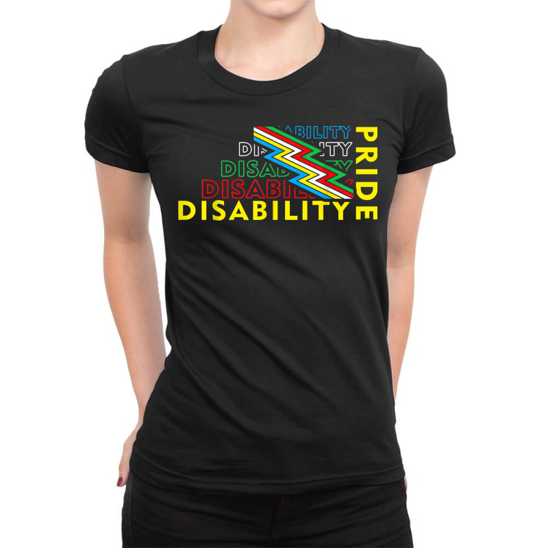 Disability Pride Flag July Supporter Disabled Pride T Shirt Ladies Fitted T-Shirt by cm-arts | Artistshot