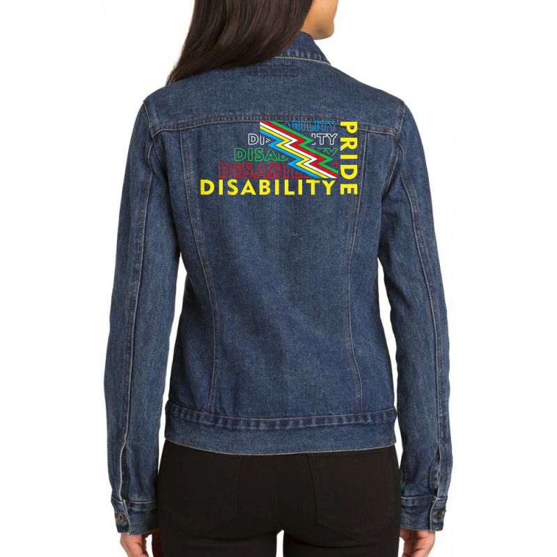 Disability Pride Flag July Supporter Disabled Pride T Shirt Ladies Denim Jacket by cm-arts | Artistshot