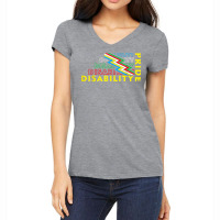 Disability Pride Flag July Supporter Disabled Pride T Shirt Women's V-neck T-shirt | Artistshot