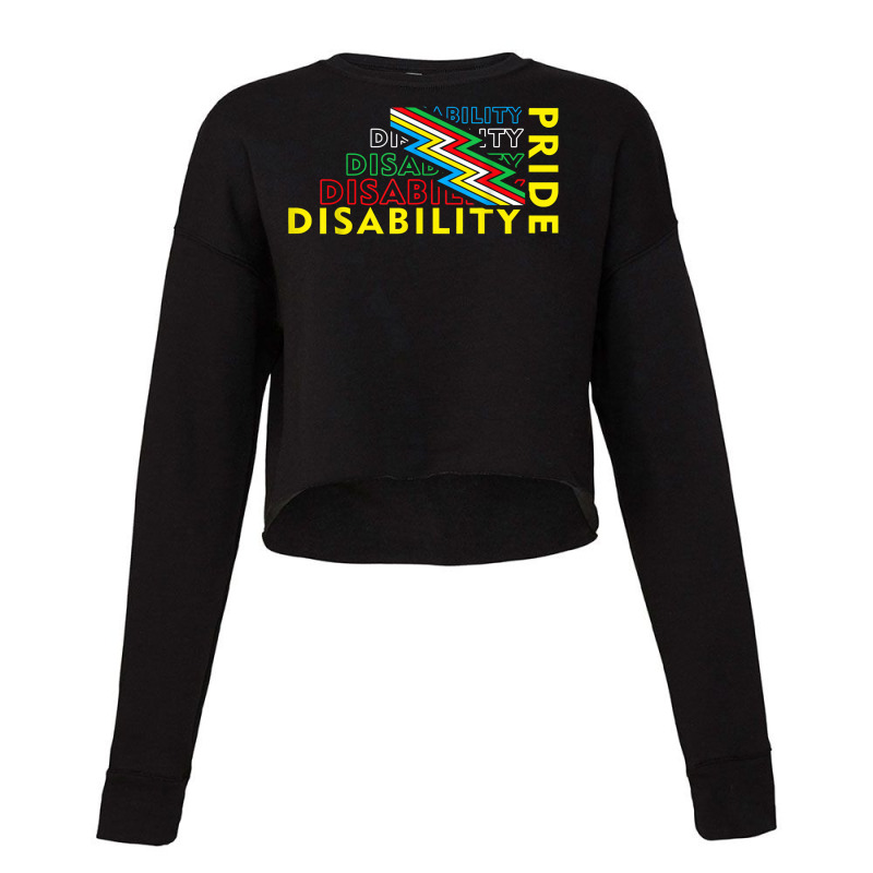 Disability Pride Flag July Supporter Disabled Pride T Shirt Cropped Sweater by cm-arts | Artistshot