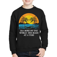 One Beach At A Time Trip Ocean Travel Beach Lover Summer T Shirt Youth Sweatshirt | Artistshot