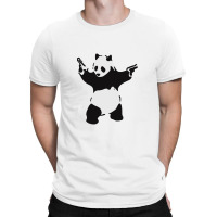 Banksy Pandamonium Armed Panda Artwork, Pandemonium Street Art, Design T-shirt | Artistshot