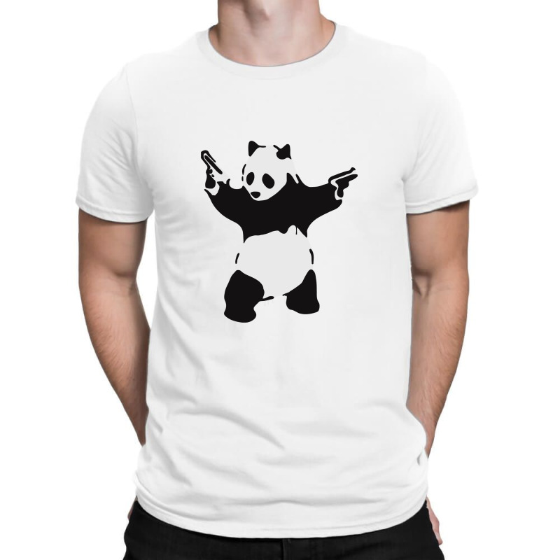 Banksy Pandamonium Armed Panda Artwork, Pandemonium Street Art, Design T-shirt | Artistshot