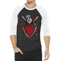 Templar Knight Crusader Crusades 3/4 Sleeve Shirt | Artistshot