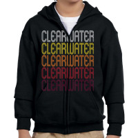 Clearwater, Fl Vintage Style Florida Youth Zipper Hoodie | Artistshot