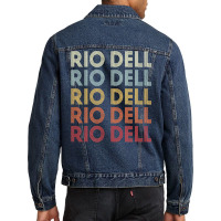 Rio Dell California Rio Dell Ca Retro Vintage Text T Shirt Men Denim Jacket | Artistshot