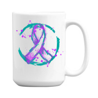 Retro Purple Green Ribbon National Hospice Palliative Care T Shirt 15 Oz Coffee Mug | Artistshot