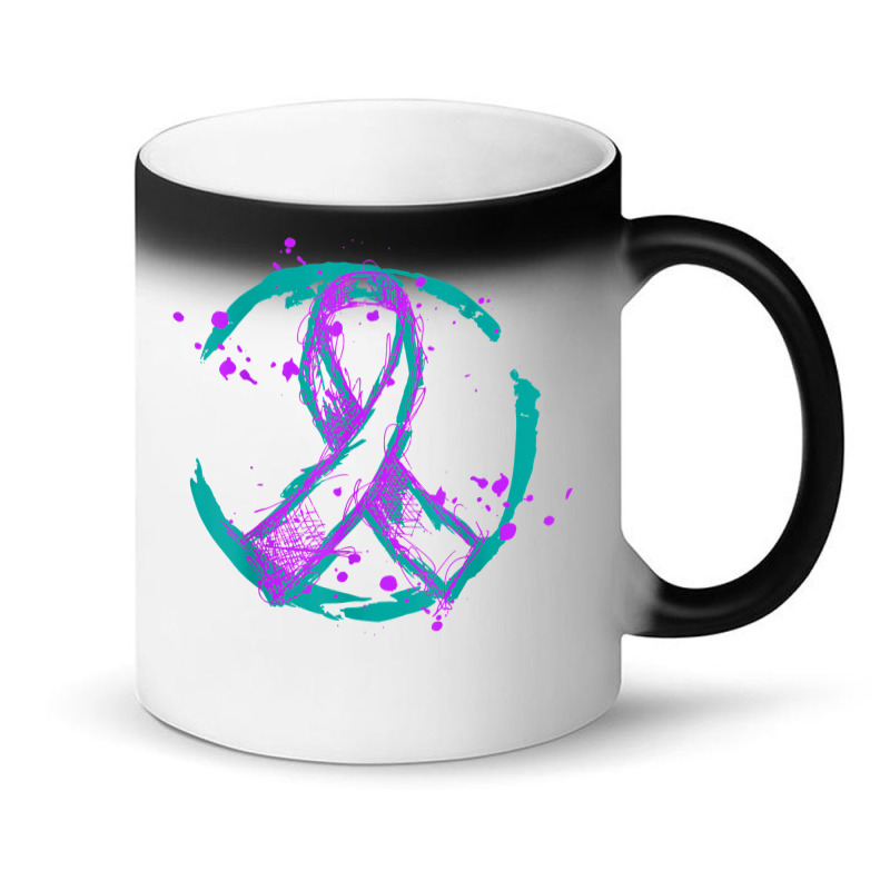 Retro Purple Green Ribbon National Hospice Palliative Care T Shirt Magic Mug | Artistshot