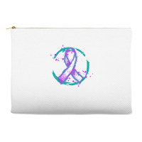 Retro Purple Green Ribbon National Hospice Palliative Care T Shirt Accessory Pouches | Artistshot